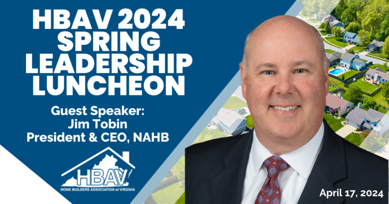National Association of Home Builders CEO Jim Tobin speaks at 2024 HBAV Leadership Luncheon